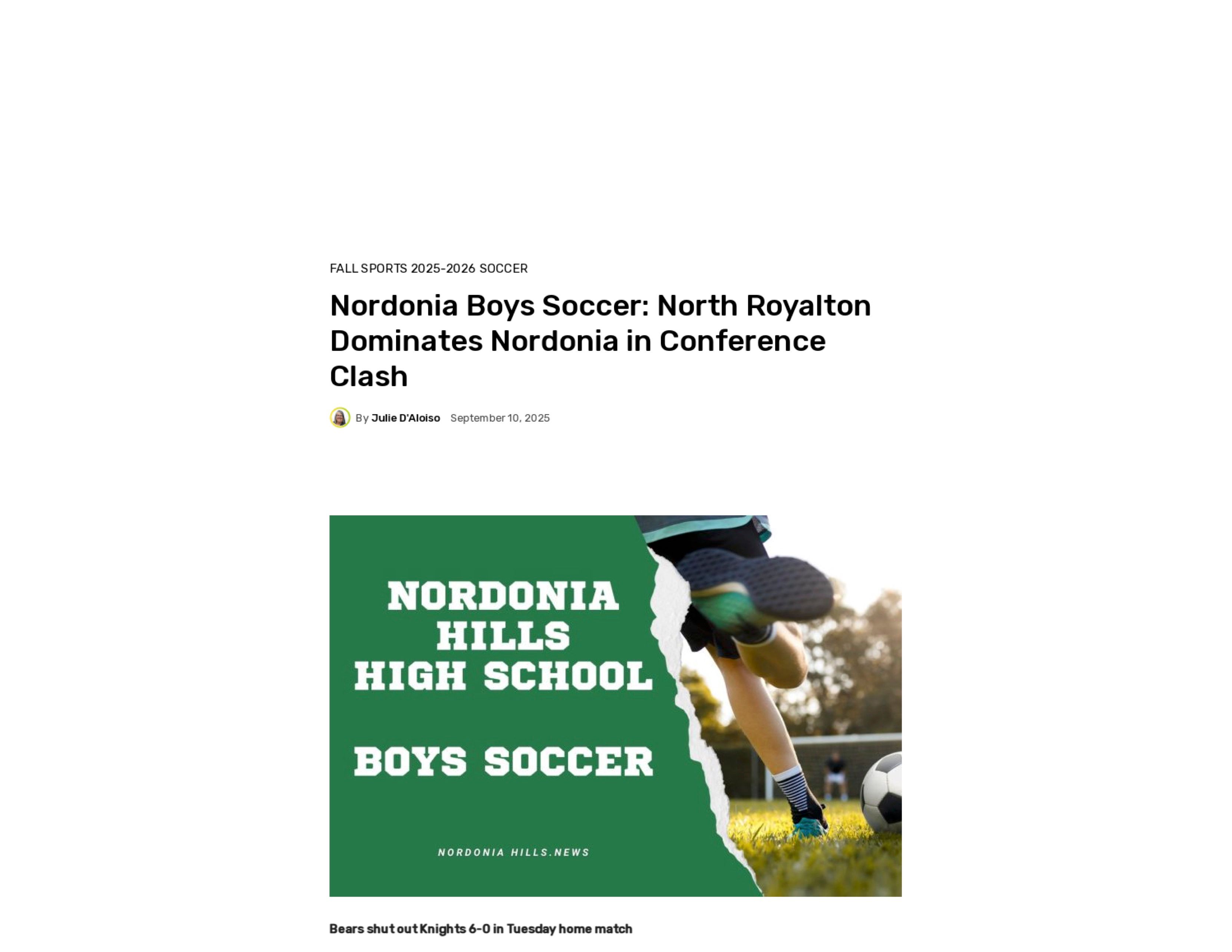 2025 09 10 Nordoniahills News Boys Soccer Article Photo
